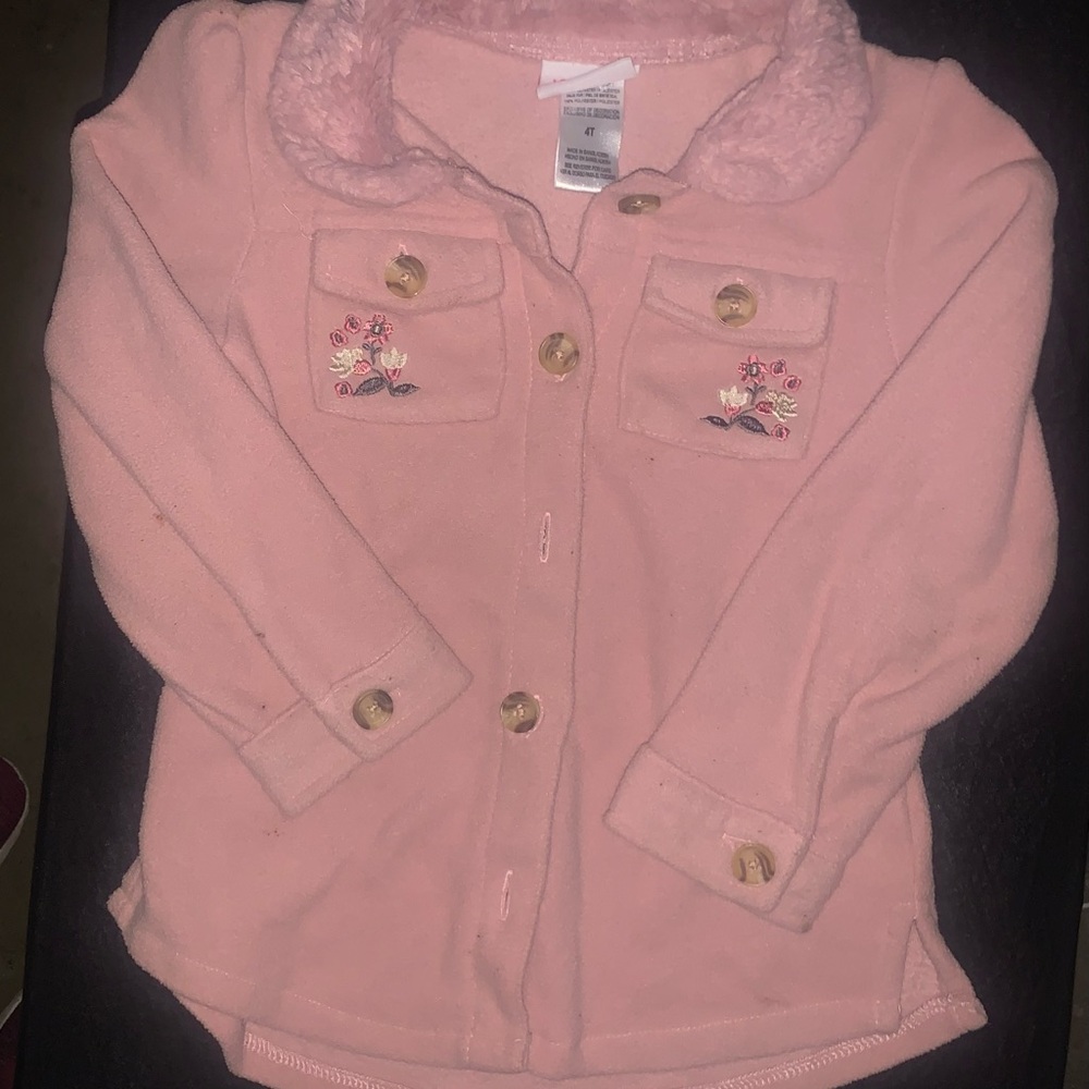 Elegant Pink Coat with Floral Detail